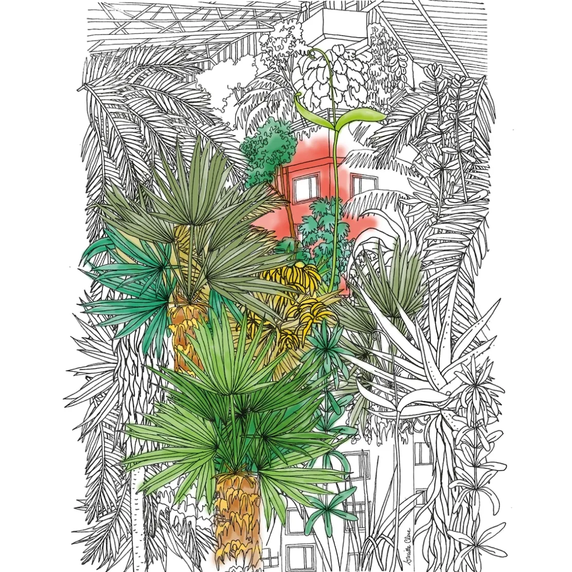 20 illustrations à colorier - Villes sauvages