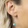 3 paires de boucles d'oreilles pierres