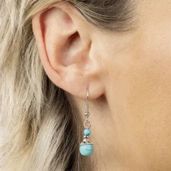 3 paires de boucles d'oreilles pierres