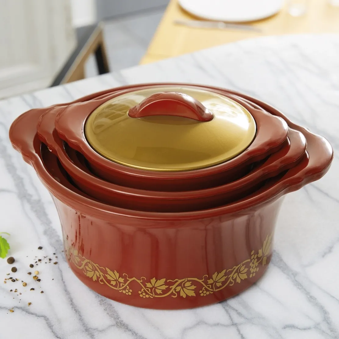 3 plats isotherme liseré doré