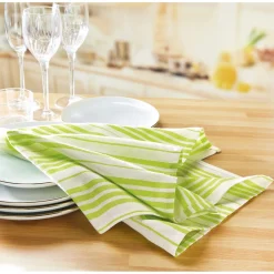 10 torchons cottage vert ou prune