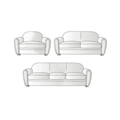 Anti-glisse housse : Set canapé 3 places