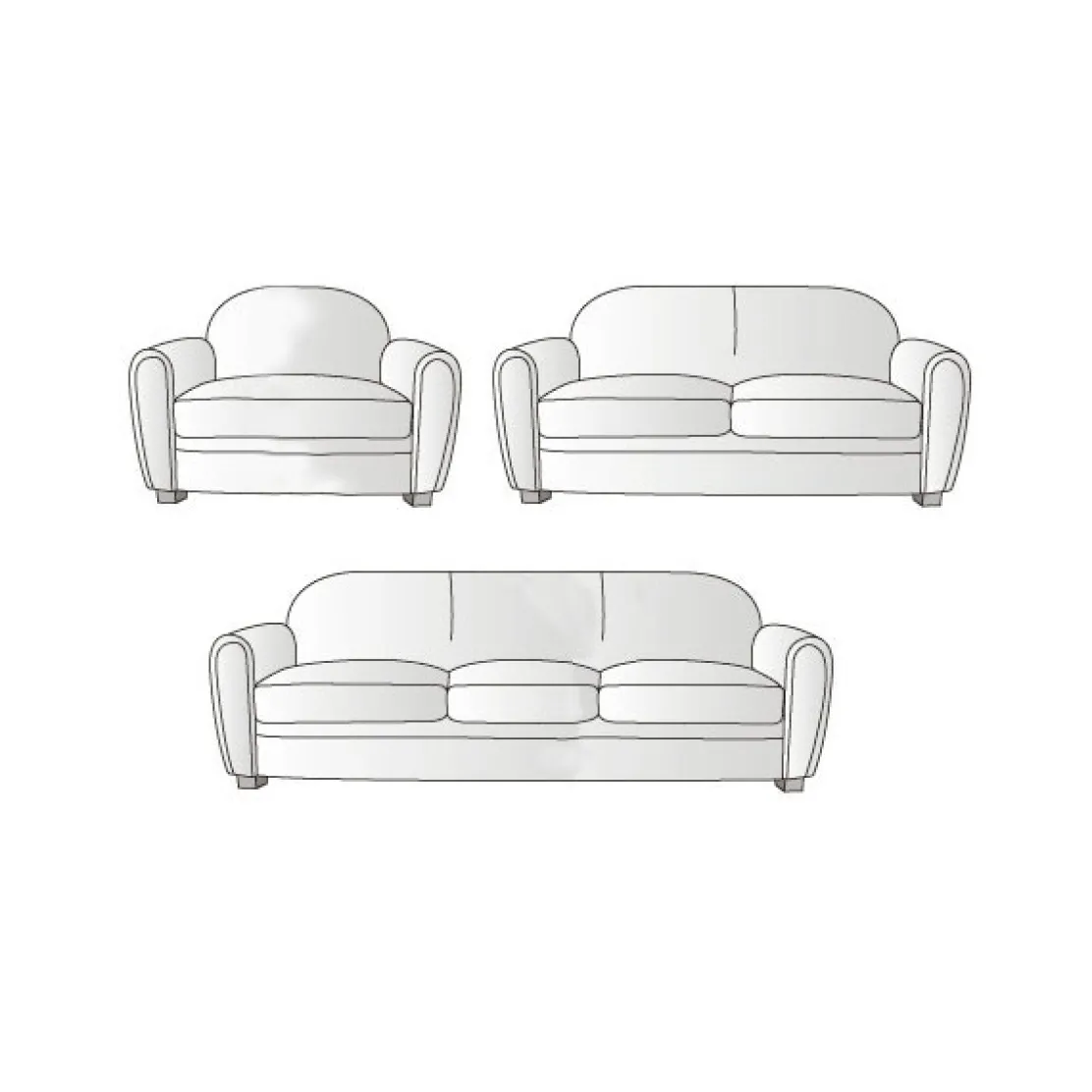 Anti-glisse housse : Set canapé 3 places