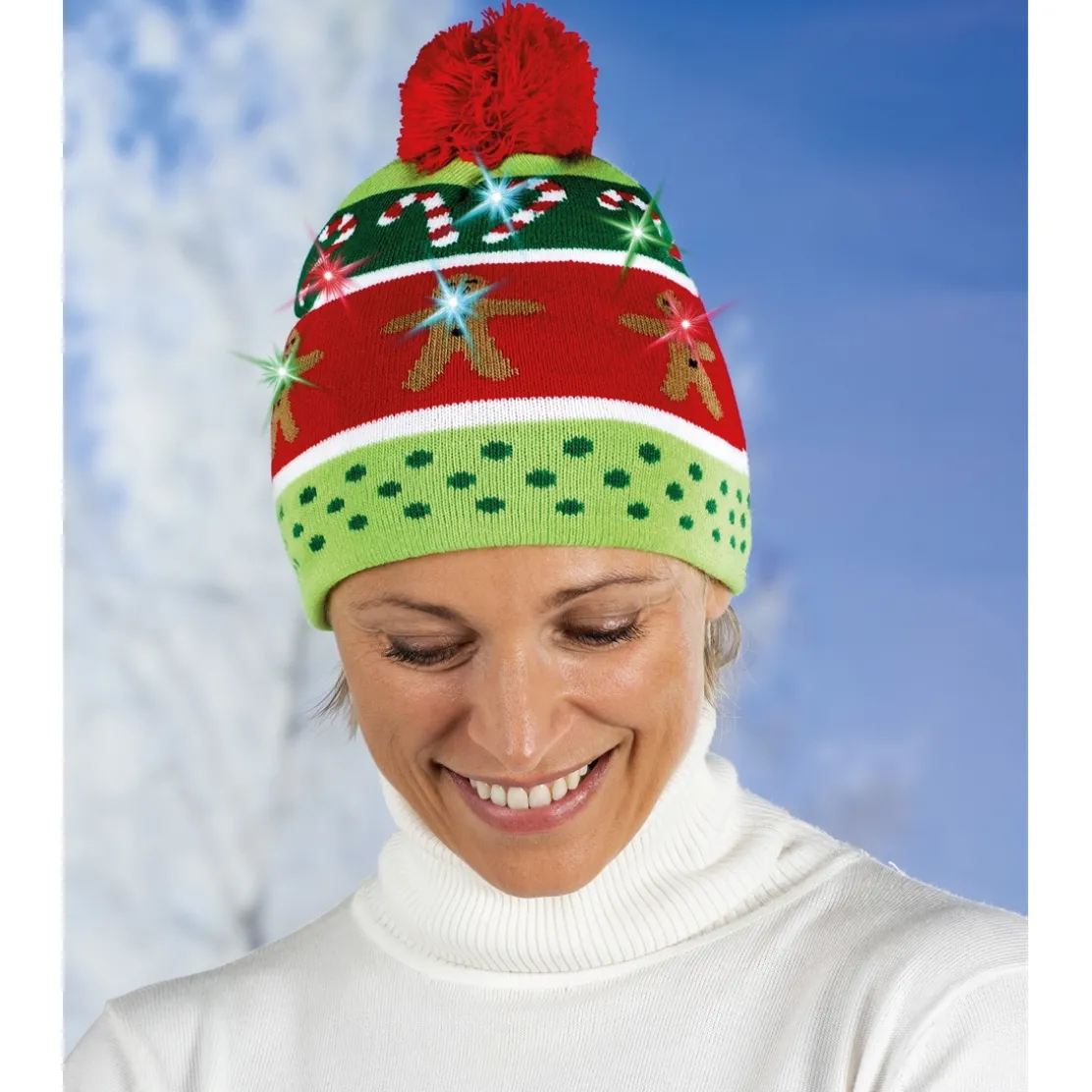 Bonnet lumineux Pain d'épices ou Sapin de Noël