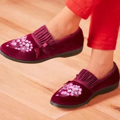 Chaussons "Christine" Violet ou Bordeaux