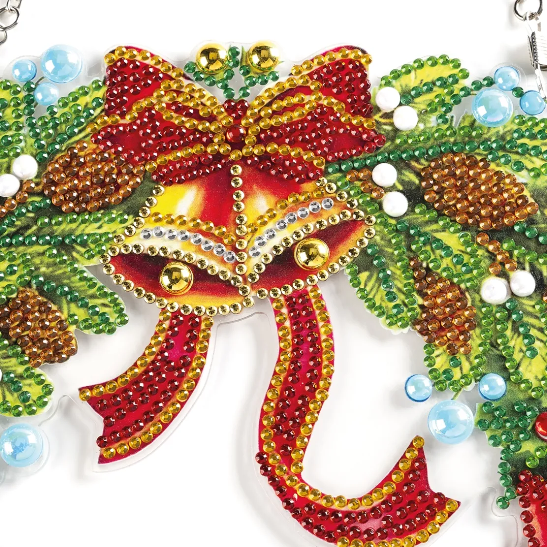 Couronne de poinsettias à diamanter