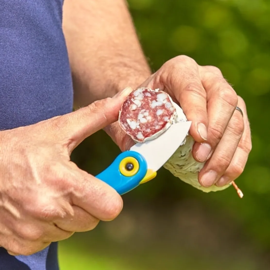 Couteau céramique bleu