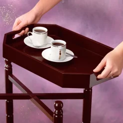 Desserte roulante double plateau