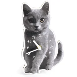 Horloge chat gris
