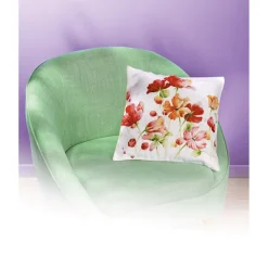 Housse coussin coquelicots orange