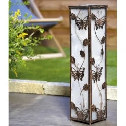 Lampe de sol papillons solaire