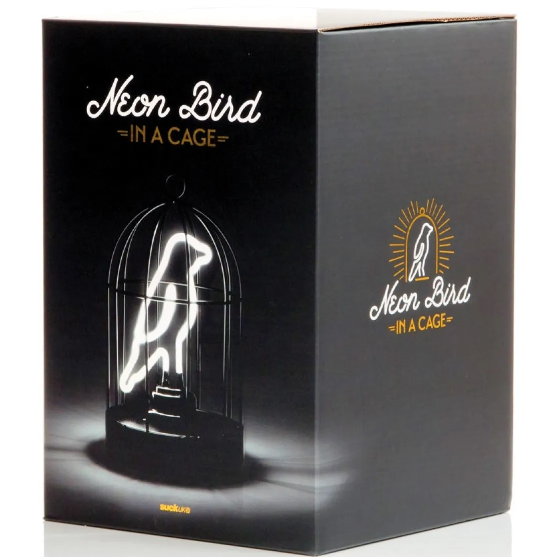 Lampe néon oiseau dans sa cage