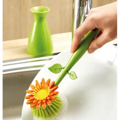 Lot de 2 brosses vaisselle fleur