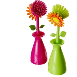 Lot de 2 brosses vaisselle fleur