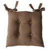 Lot de 2 galettes de chaise carrées Marron