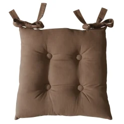 Lot de 2 galettes de chaise carrées Marron