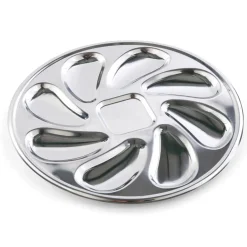 Lot de 2 ou 4 assiettes à huîtres inox