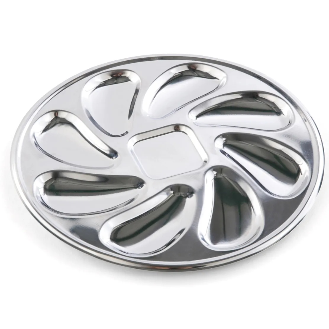 Lot de 2 ou 4 assiettes à huîtres inox