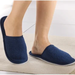 Lot de 2 paires de chaussons bain Bleu + Blanc - taille 38/39