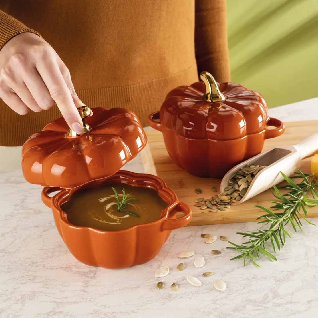 Lot de 2 plats citrouille