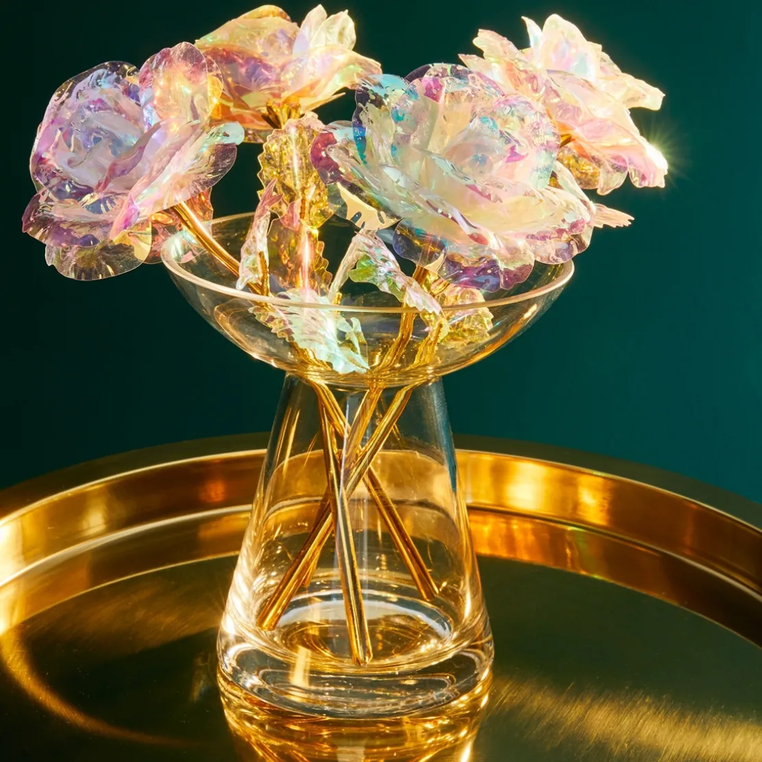 Lot de 4 roses phosphorescentes