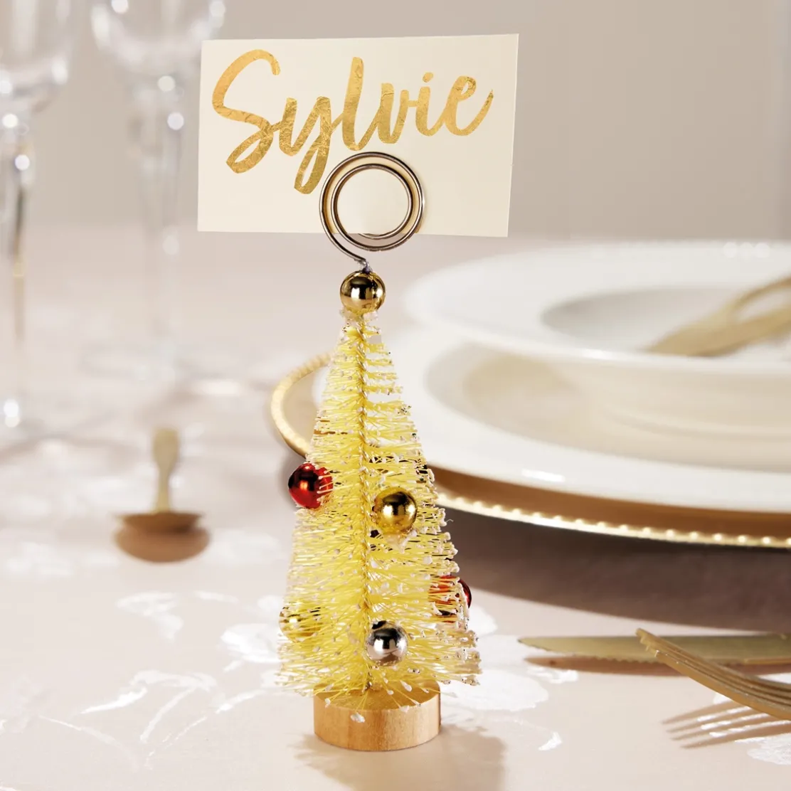 Lot de 4 sapins dorés