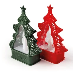 Lot de 2 sapins LED (rouge + vert)