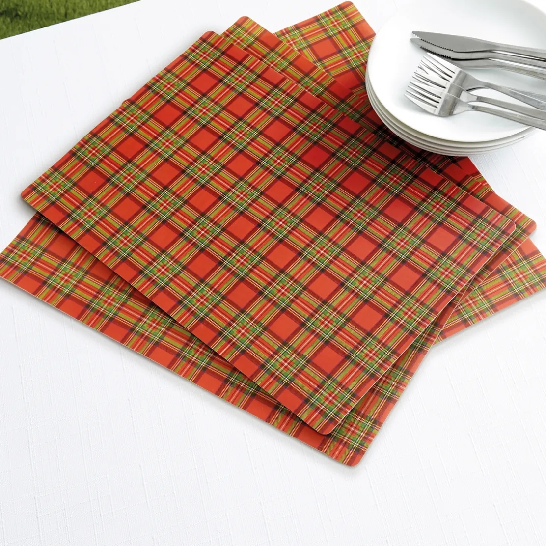 Lot de 8 sets de table écossais