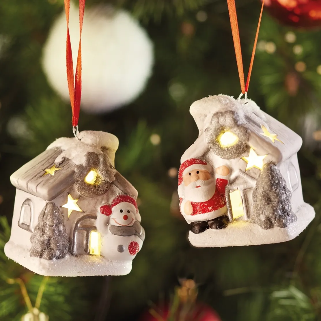 Lot de 2 suspensions maison de Noël