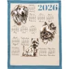Lot de 3 torchons calendrier chat/chien/animaux de la forêt 2026