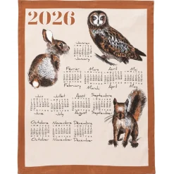 Lot de 3 torchons calendrier chat/chien/animaux de la forêt 2026