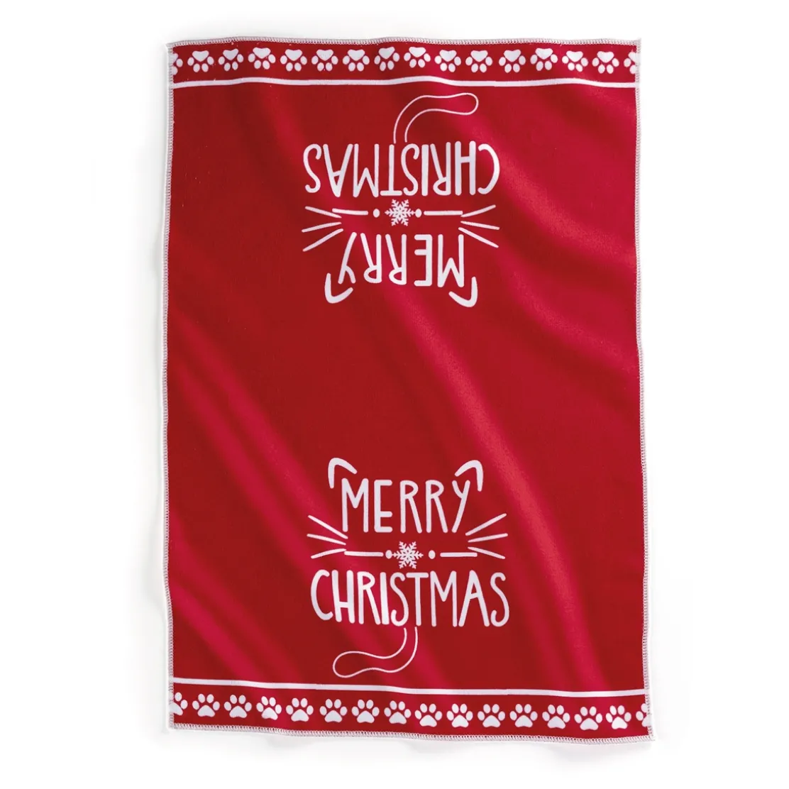 Lot de 2 torchons chat Noël