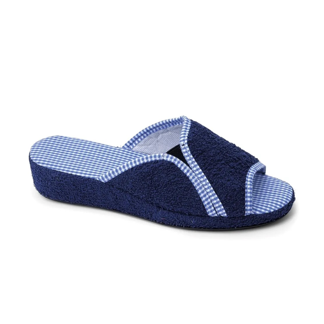 Mules éponge vichy Bleu - taille 36