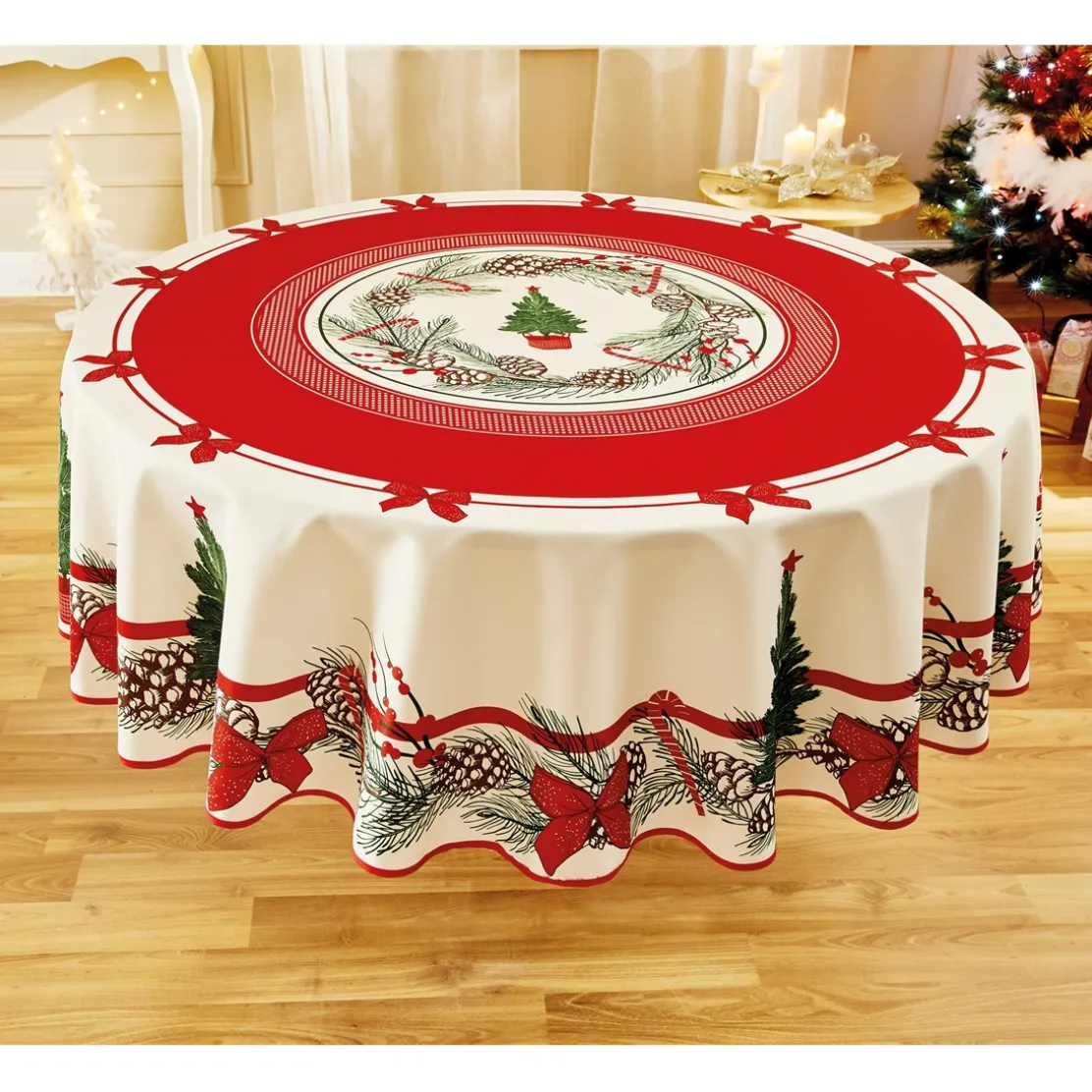 Nappe sapin de Noël ronde