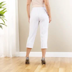 Pantacourt boutonné base blanc ou marine