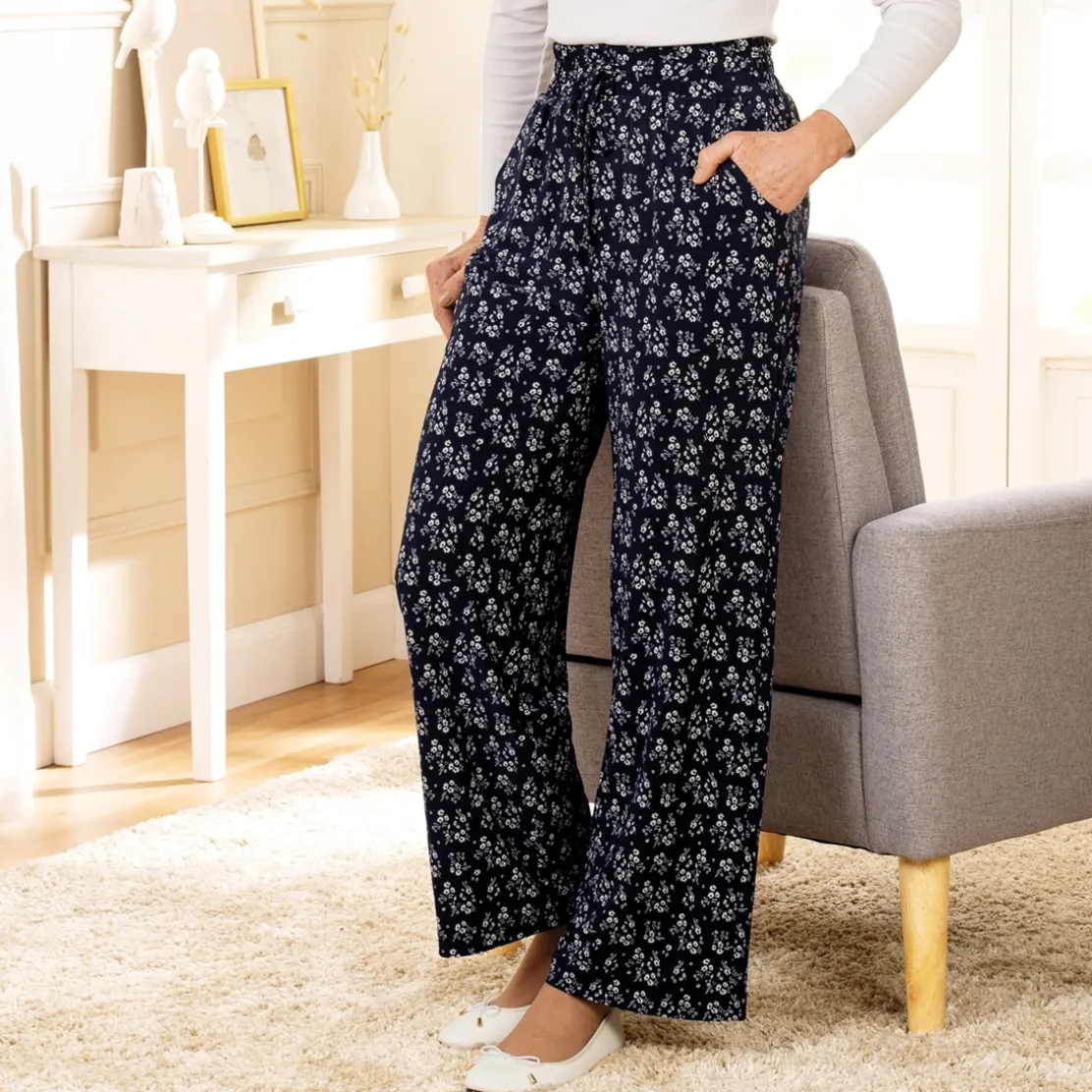 Pantalon fluide fleuri