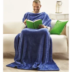 Plaid confort polaire bleu