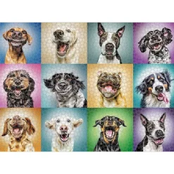Puzzle 1000 pièces Portraits amusants chiens