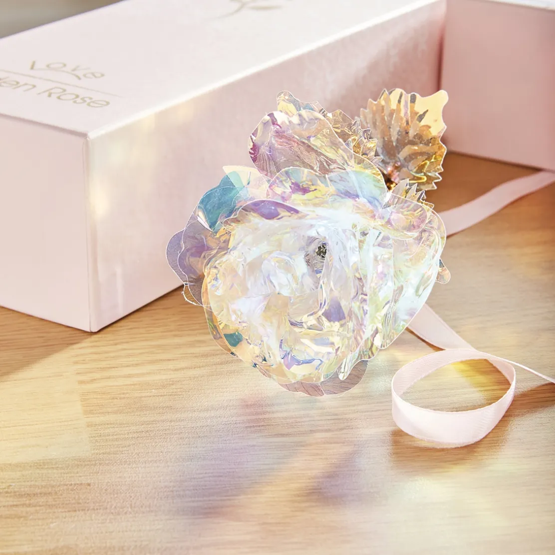 Rose dans son coffret