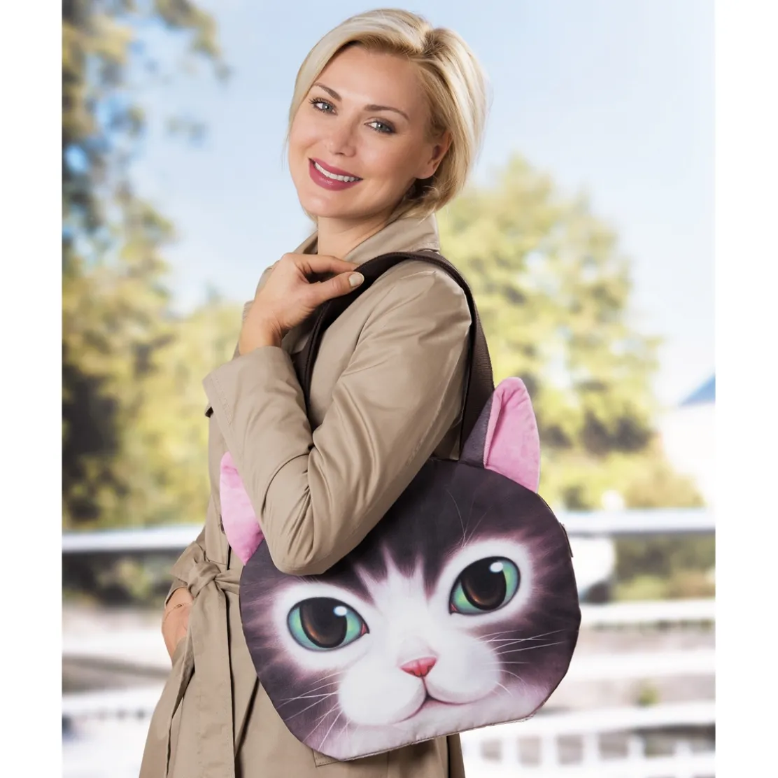 Sac à main tête de chat