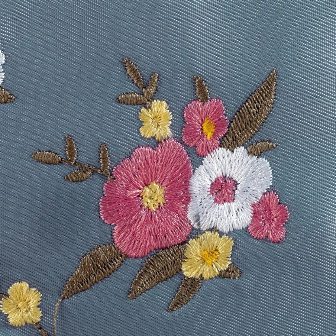 Sac multipoches brodé Bleu