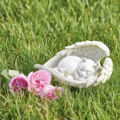 Statuette ange chat ou chien endormi