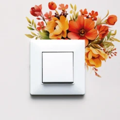 Sticker fleurs interrupteur