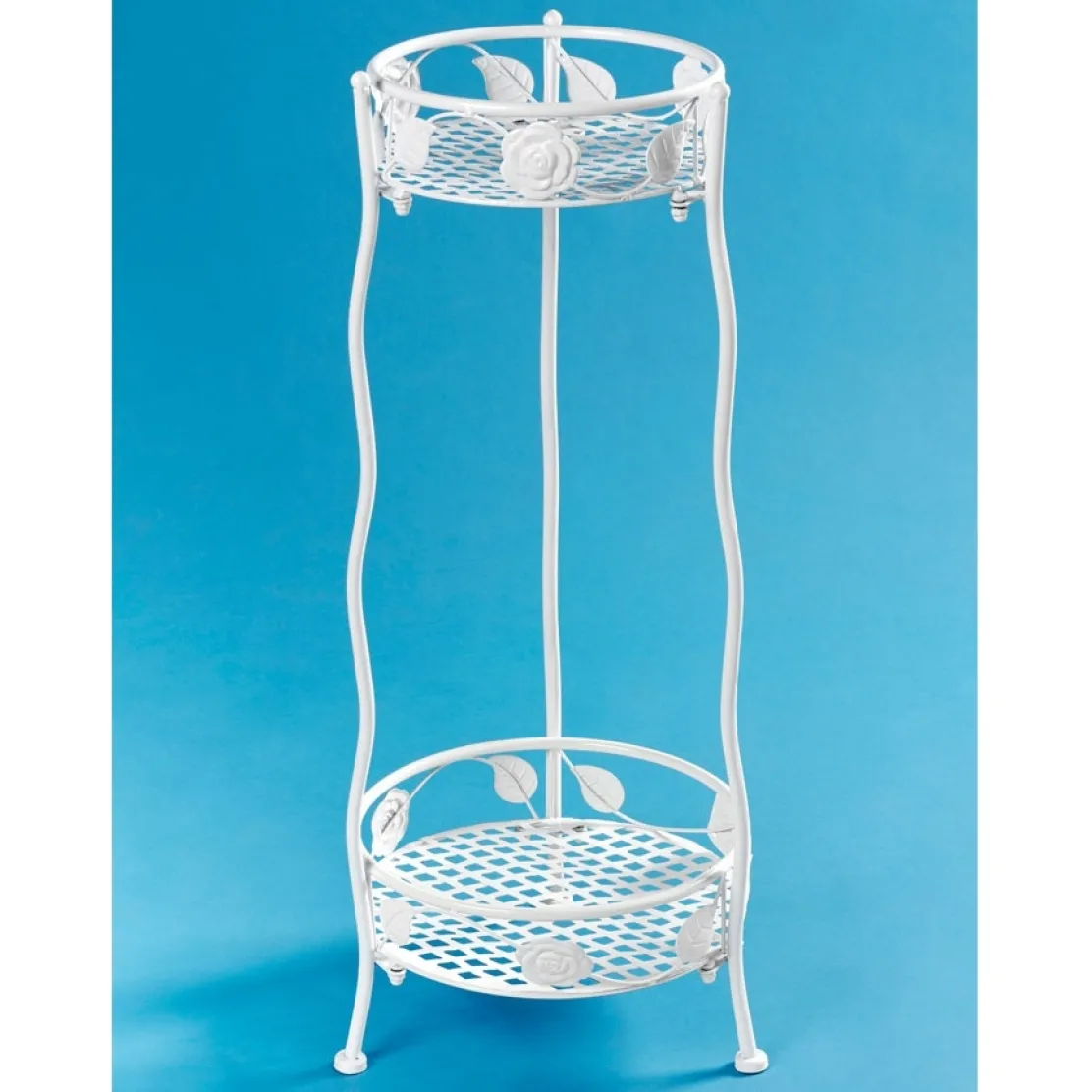 Support piédestal blanc pour plante