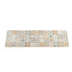 Tapis carreaux ciment bleu ou beige
