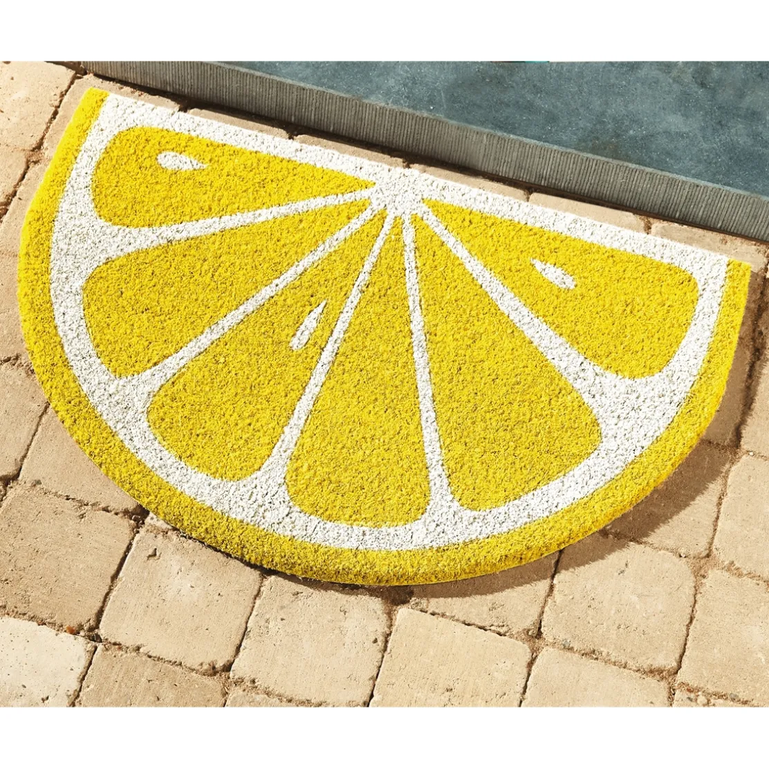 Tapis citron demi-lune