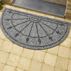 Tapis demi-lune gris ou beige