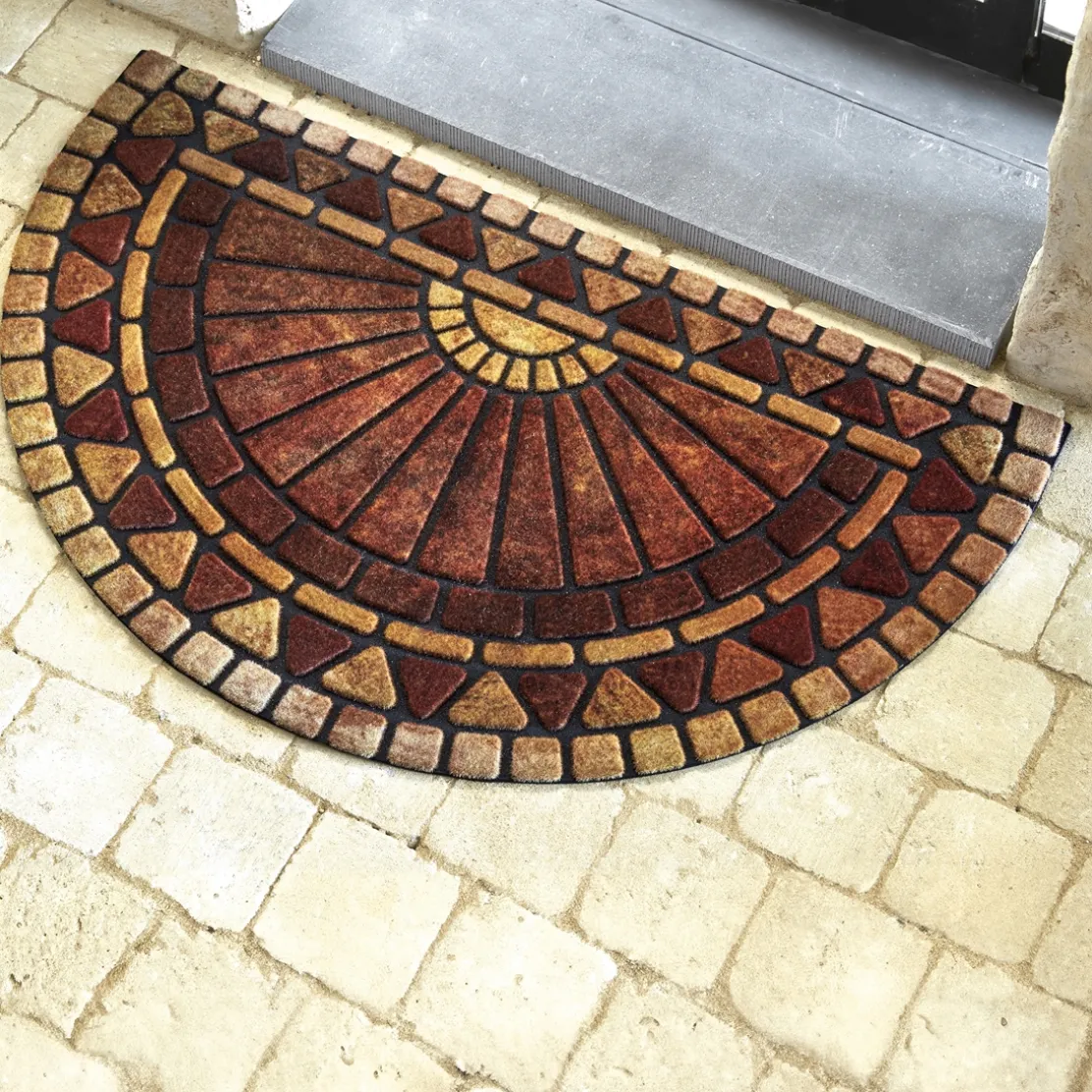 Tapis demi-lune mosaïque