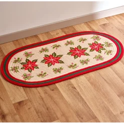 Tapis ovale poinsettias