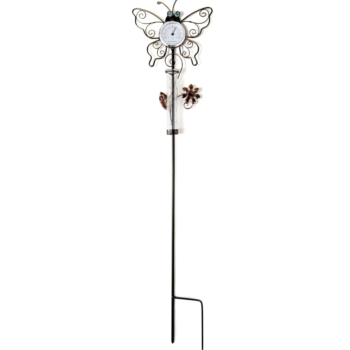 Thermomètre/pluviomètre papillons arabesques